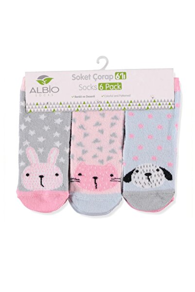 ALBİO Cute Animal Patterned 6-Piece Socks