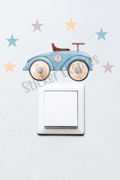 Sticker Ekspres ملصق مقبس ديكور للسيارة والنجوم بتصميم ريترو