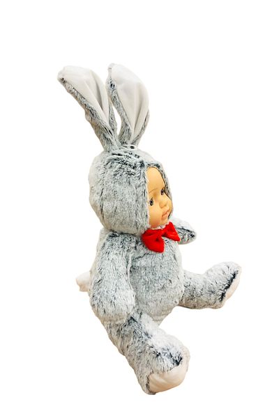 Shem Plush Rabbit with Baby Face 60 Cm Gray