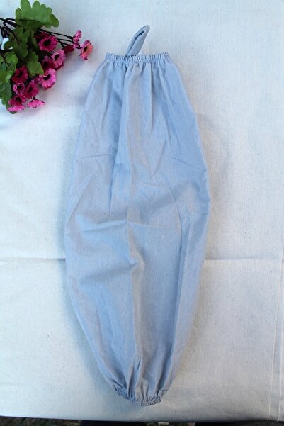 Emtory Home Toz Gri Çift Lastikli Keten Poşetlik - Mutfak Düzenleyici