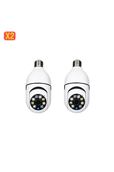 Opiunte 2’li Set Akıll Wifi Ampul Kamera Harekete Duyarlı Gece Görüşlü Kablosuz