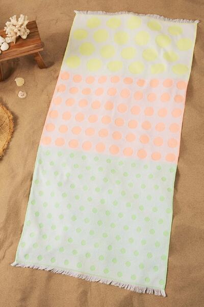 Karaca Home منشفة شاطئ مزدوجة الجوانب مصنوعة من القطن بنسبة 100% مقاس 70x150 سم