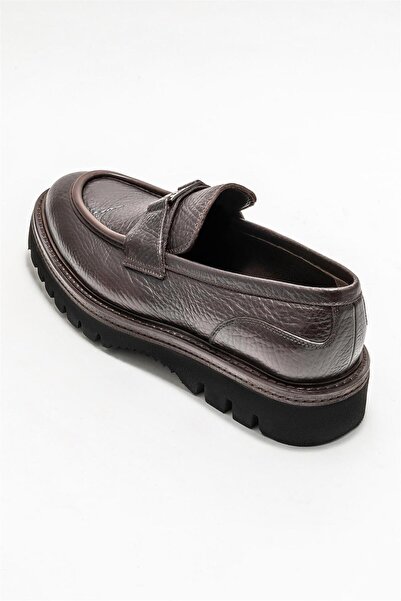 Elle Shoes Kahve Deri Erkek Klasik Loafer