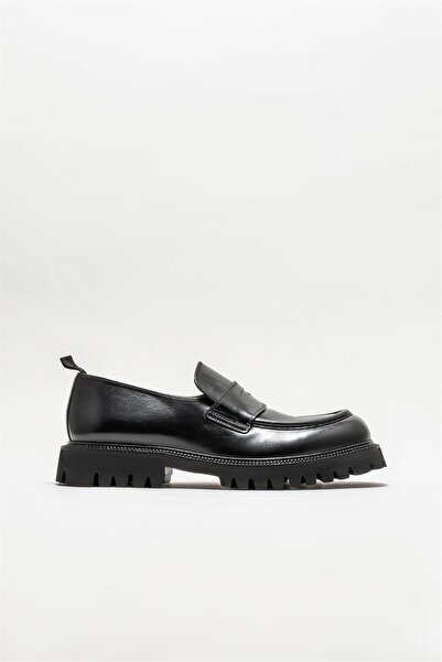 Elle Shoes Siyah Deri Erkek Günlük Loafer