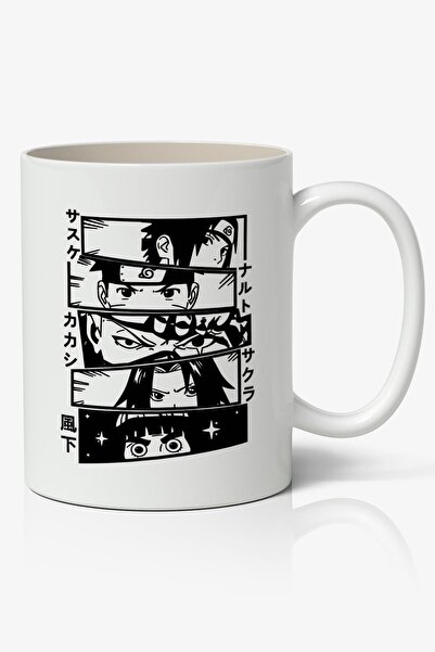 Anime Marketi كوب أبيض مطبوع عليه الرسوم المتحركة ناروتو