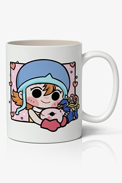 Anime Marketi كوب أبيض مطبوع عليه الرسوم المتحركة Anime Girl