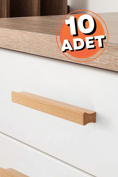 ARTI WOODS Λαβή ντουλαπιού, 10 τεμάχια - 160 mm (16 CM) - Λαβή από φυσικό ξύλο, λαβή συρταριού, λαβή ντουλαπιών κουζίνας
