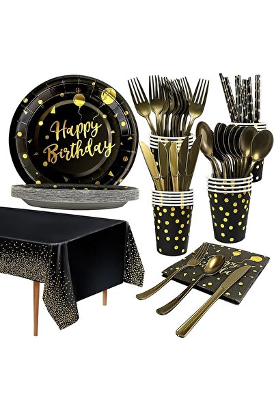 VipDeluXe Happy Birthday party dinner set, 176pcs birthday party dinner set