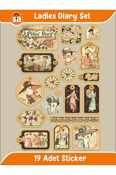 Sticker Adresim Ladies Diary Sticker Seti Planner - Ajanda -Bullet Journal Bi...