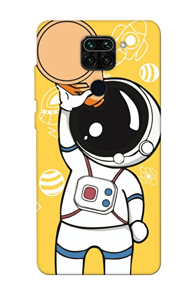 frondcase Redmi Note 9 Astronot Sarı Telefon Kılıfı
