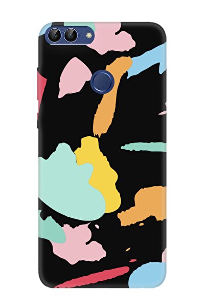 frondcase حافظة هاتف هواوي بي سمارت برسومات فنية باللون الأسود