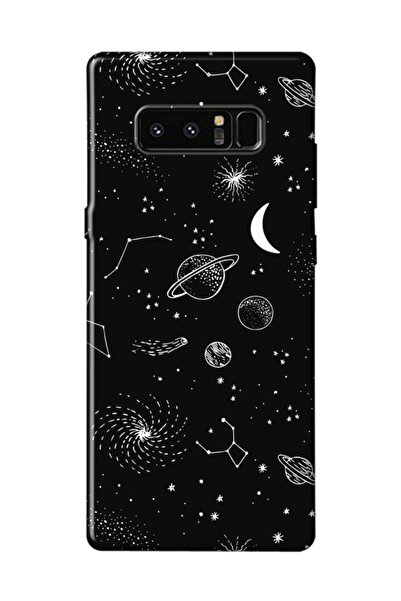 frondcase Samsung Note 8 Gezegenler Siyah Telefon Kılıfı