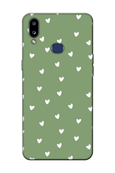 frondcase Samsung A10s Minik Kalpler Yeşil Telefon Kılıfı