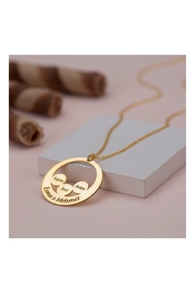 Şimal Silver 925 Ayar Gümüş Isimli Halkalı Aile Kolyesi