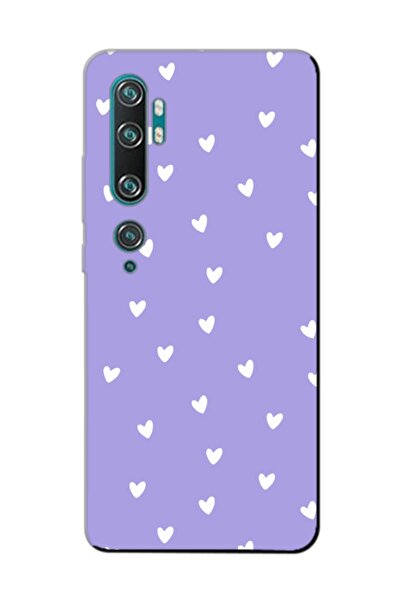 frondcase Xiaomi Mi Note 10 Pro Minik Kalpler Lila Telefon Kılıfı