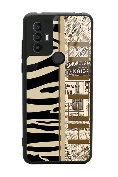 Spoyi Tcl 30 Se Zebra Newspaper Design Glossy Phone Case