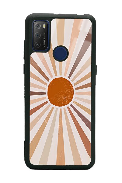Spoyi Phone Case for Tcl 20E Retro Sun Glossy Design