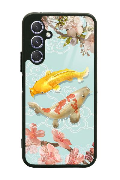 Spoyi Glossy Phone Case for Samsung A54 with Koi Fish Design