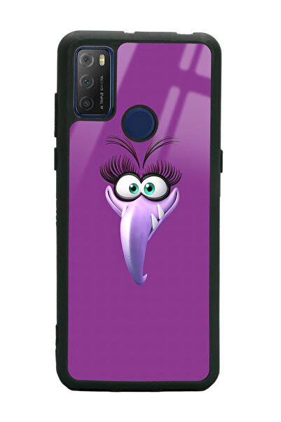 Spoyi Glossy Phone Case for Tcl 20E Purple Design
