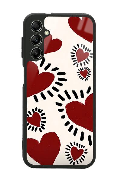 Spoyi Samsung A34 Brush Heart Tasarımlı Glossy Telefon Kılıfı