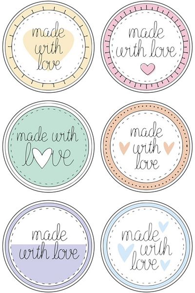 anka design Made With Love Colorful Sticker Set 4 cm 48 Pieces