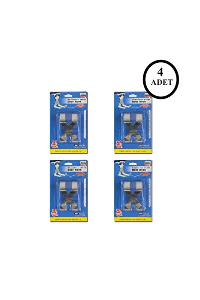 HIRDAVATGANİ 4 Adet Pazlanmaz Çelik Mat Kapı Arkası Askısı