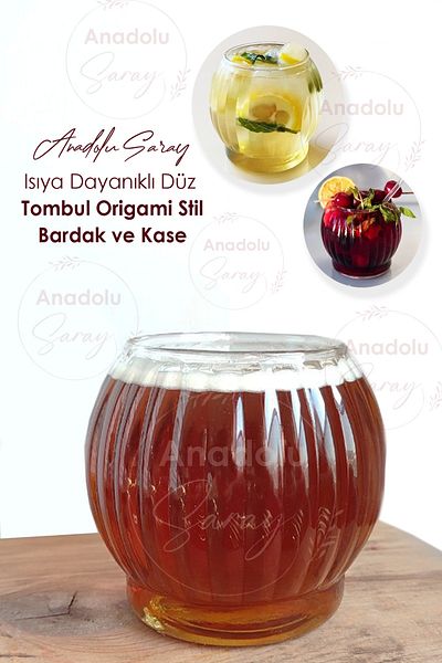 Anadolu Saray Çarşısı Coffee Color Magnolia Sweet Heat Resistant Origami Style Cup and Bowl - 1 Pc