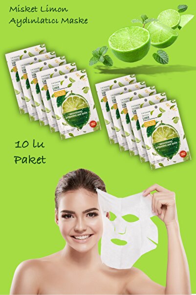 Dahaus 10 Adet Lime Limon Hydrating Yüz Maskesi Lime Mask Aydınlatıcı Dengele...