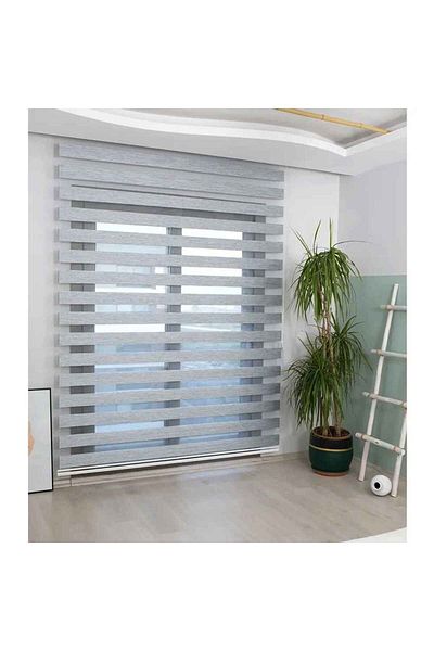 BigPazar Gray Bamboo Zebra Modern Curtain 1St Quality Fabric
