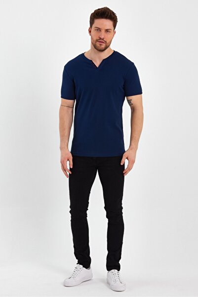 UOMOPARK Μπλουζάκι με κοντό μανίκι 2124 με κουμπιά