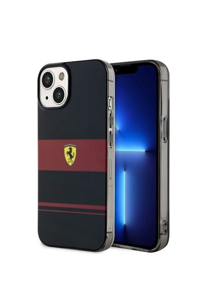 Ferrari Iphone 14 Uyumlu Orjinal Lisanslı Kılıf Magsafe Şarj Yatay Çizgili Di...