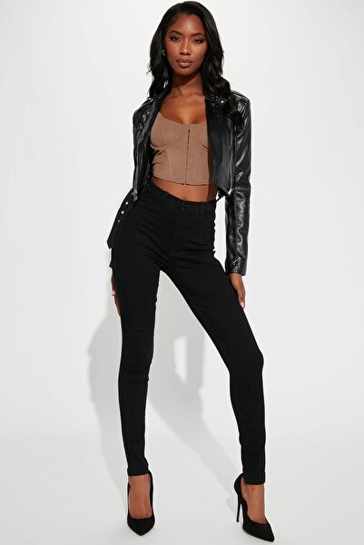 DRC trend Angell Women's Black Jeans High Waist Skinny Leg Skinny Fit Lycra