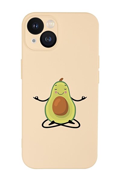 mooodcase Iphone 13 Uyumlu Yogi Avokado Desenli Kamera Lens Korumalı Darbe Emici Silikonlu Lansman Kılıf