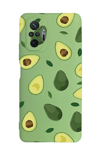 mooodcase Xiaomi Redmi Note 10 Pro Max Uyumlu Avokado Desenli Premium Silikonlu Lansman Telefon Kılıfı
