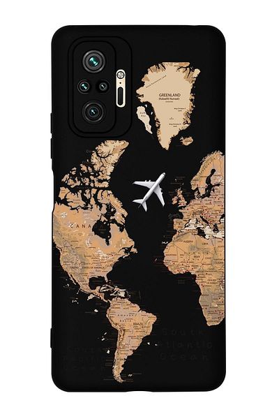 mooodcase حافظة هاتف من السيليكون الفاخر لهاتف Redmi Note 10 Pro Max World Map