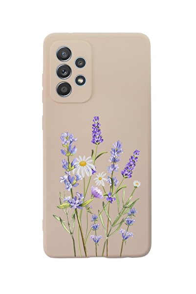mooodcase Samsung Galaxy A13 Uyumlu Lavender Desenli Premium Silikonlu Lansman Telefon Kılıfı