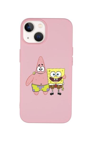 mooodcase Iphone 14 Uyumlu Sünger Bob Ve Patrick Star Desenli Premium Silikonlu Lansman Telefon Kılıfı