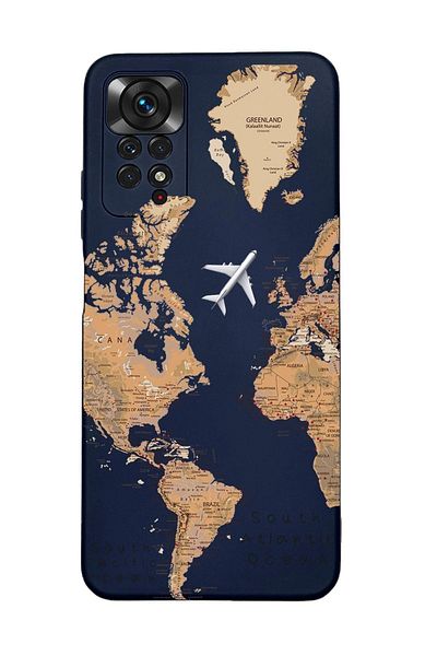 mooodcase Xiaomi Redmi Note 11 Pro Compatible World Map Patterned Premium Silicone Launch Phone Case