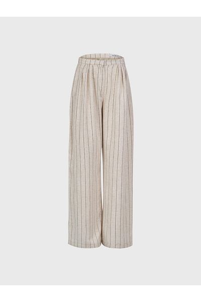 Juste Studio Line Pattern Linen Loose Form Trousers