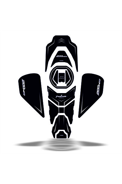 Deeb Bajaj Pulsar Ns200 2011-2023 Uyumlu Tank Pad Set Gri