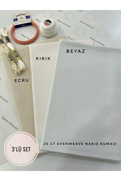 goblenkanaviçe Evenweave Nakış Işlemelik Kumaş (50X80CM) 3'lü Set, Kanaviçe K...