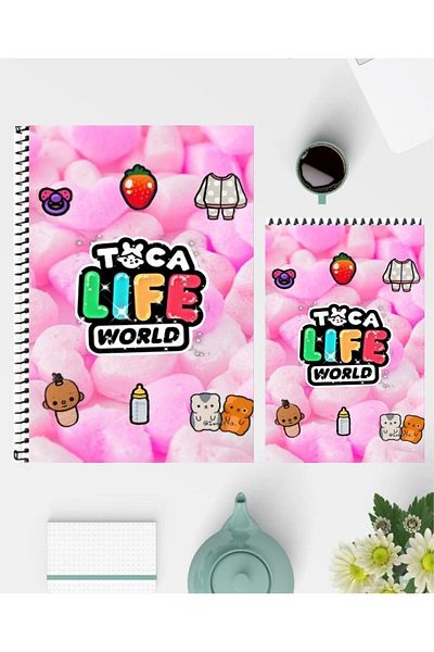 feroxby دفتر ملاحظات Toca Life World مقاس A5 ودفاتر ملاحظات مقاس A6 بتصميم خاص غير مبطنة