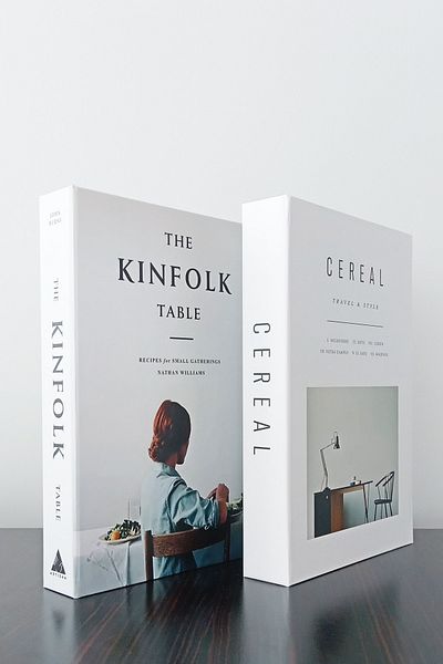 BayCazip 2-Piece Decorative Book Box Appearance Kinfolk Signboard Recipes & Cereal Themed