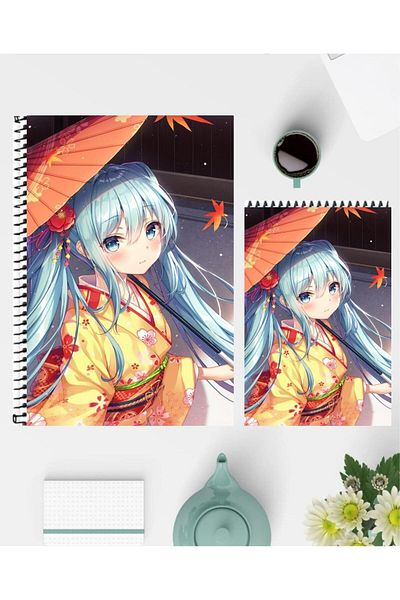 feroxby دفتر ملاحظات Hatsune Miku مقاس A5 ودفاتر ملاحظات مقاس A6 بتصميم مخصص غير مبطنة