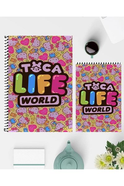 feroxby دفتر ملاحظات Toca Life World مقاس A5 ودفاتر ملاحظات مقاس A6 بتصميم خاص غير مبطنة