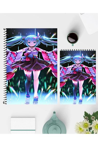 feroxby دفتر ملاحظات Hatsune Miku مقاس A5 ودفاتر ملاحظات مقاس A6 بتصميم مخصص غير مبطنة