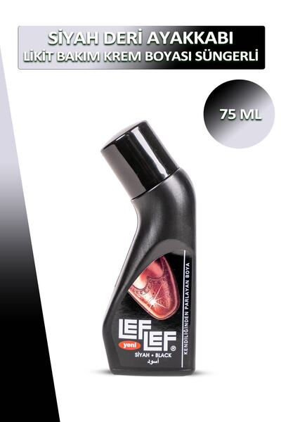 Dopar Bağcık Nuri Leflef Siyah Deri Likit Ayakkabı Bakım Boyası Süngerli 75 ml Set