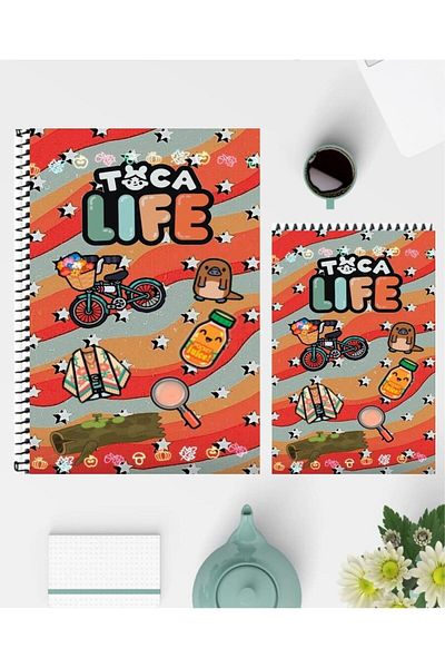 feroxby دفتر ملاحظات Toca Life World مقاس A5 ودفاتر ملاحظات مقاس A6 بتصميم خاص غير مبطنة