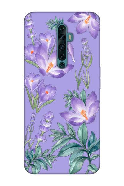 frondcase Oppo Reno2 Z Kış Çiçeği Lila Telefon Kılıfı