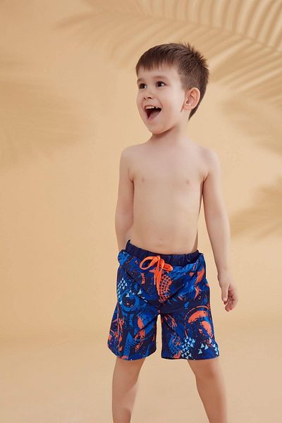 Neva Style Navy Blue Patterned Boy's Shorts B2362L
